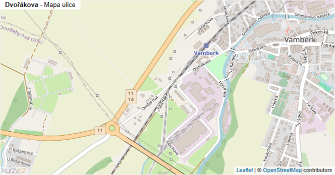 Dvořákova - mapa ulice