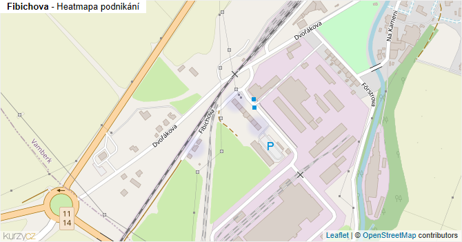 Fibichova - mapa podnikání