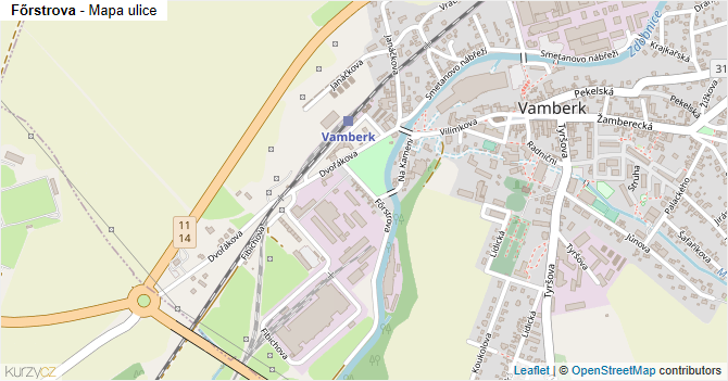 Főrstrova - mapa ulice