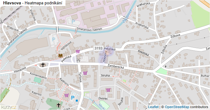 Hlavsova - mapa podnikání