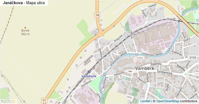 Janáčkova - mapa ulice