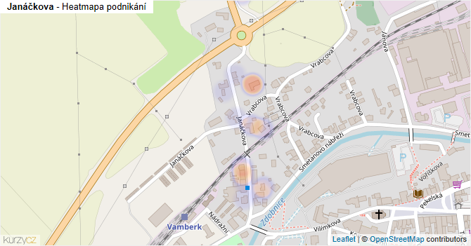 Janáčkova - mapa podnikání