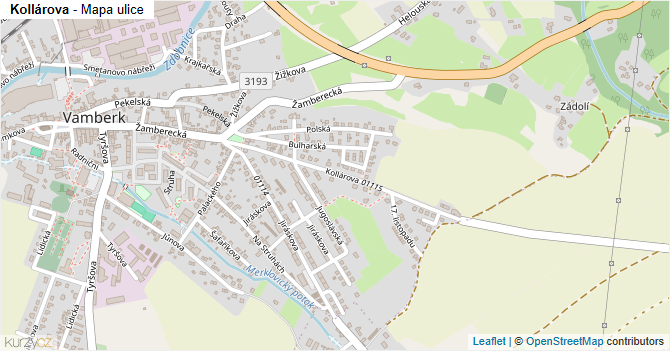 Kollárova - mapa ulice