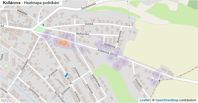 Kollárova - mapa podnikání