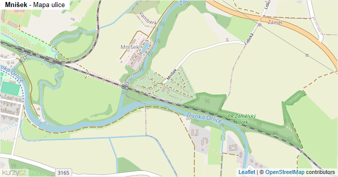 Mníšek - mapa ulice