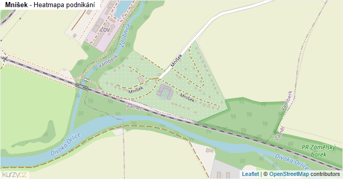 Mníšek - mapa podnikání