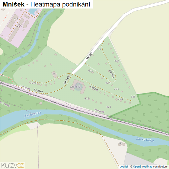 Mapa Mníšek - Firmy v ulici.