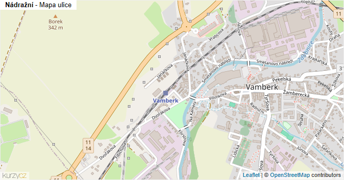 Nádražní - mapa ulice