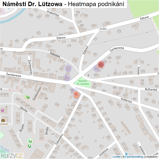 Mapa Náměstí Dr. Lützowa - Firmy v ulici.