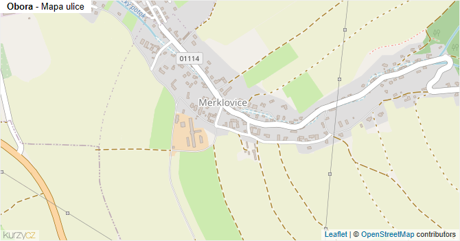 Obora - mapa ulice