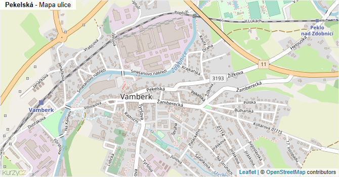 Pekelská - mapa ulice