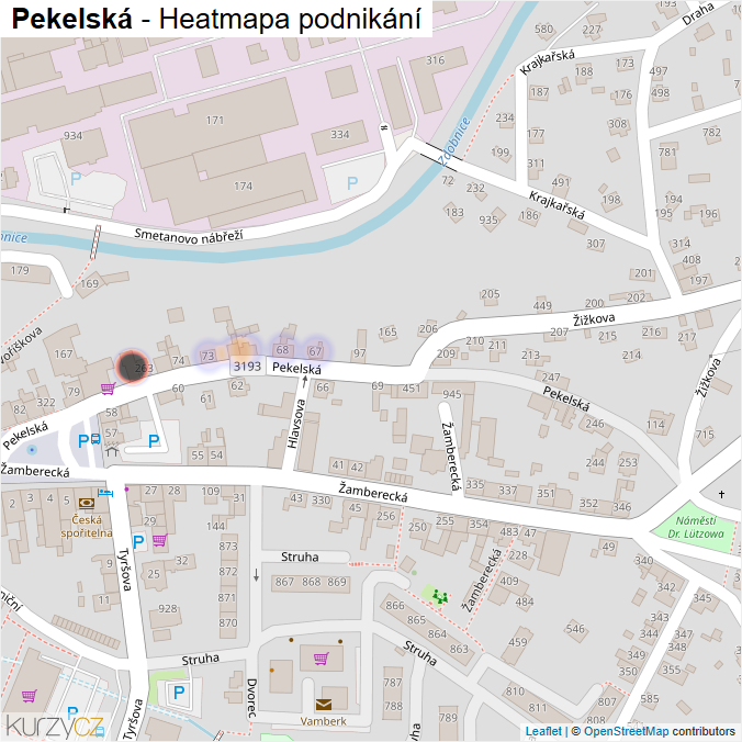 Mapa Pekelská - Firmy v ulici.