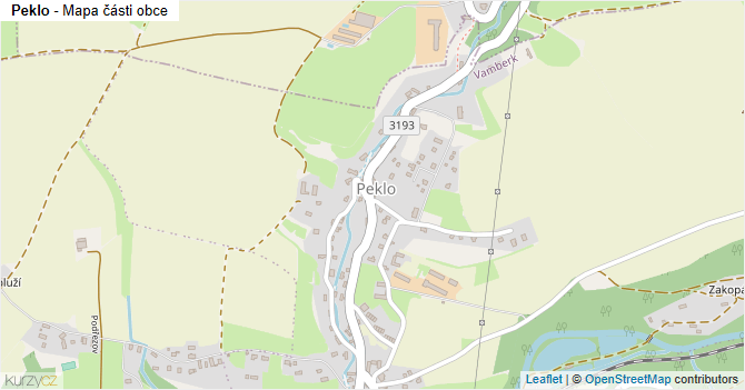 Peklo - mapa části obce