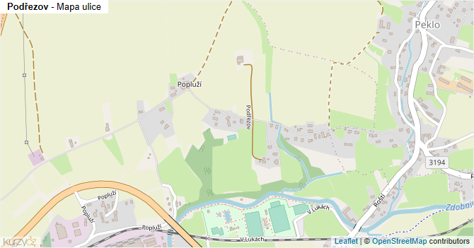 Podřezov - mapa ulice
