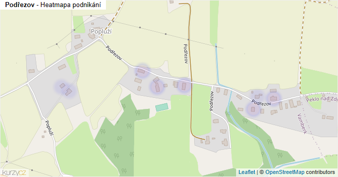 Podřezov - mapa podnikání