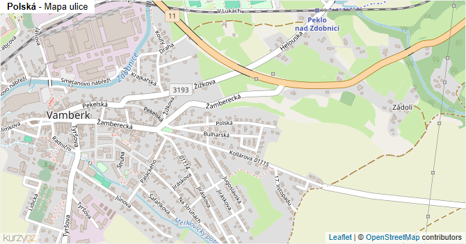 Polská - mapa ulice