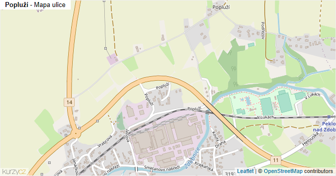 Popluží - mapa ulice