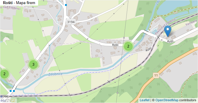 Roští - mapa firem