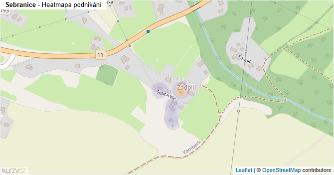 Sebranice - mapa podnikání