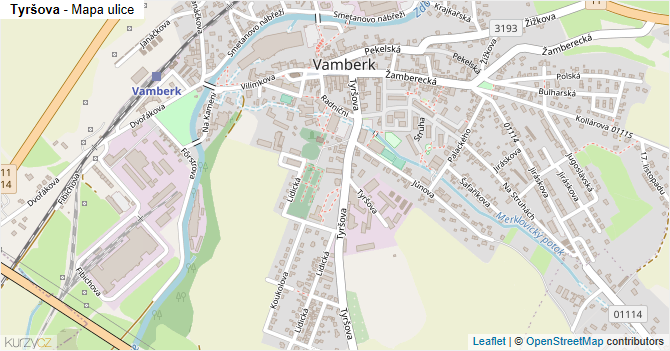Tyršova - mapa ulice