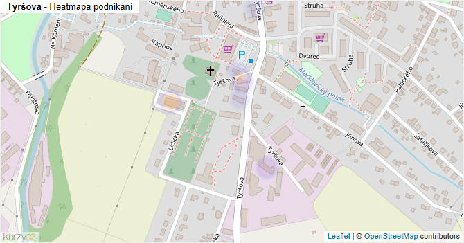 Tyršova - mapa podnikání
