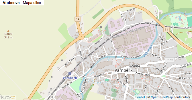 Vrabcova - mapa ulice