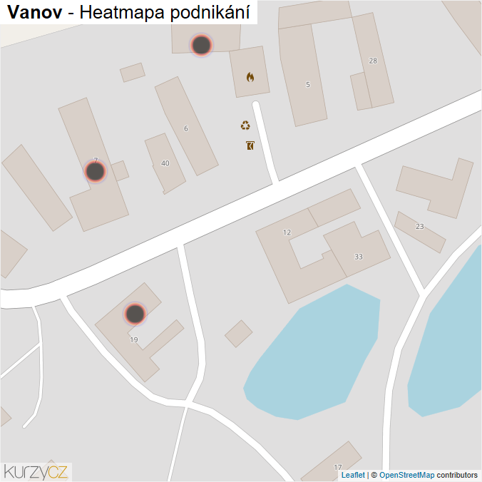 Mapa Vanov - Firmy v obci.