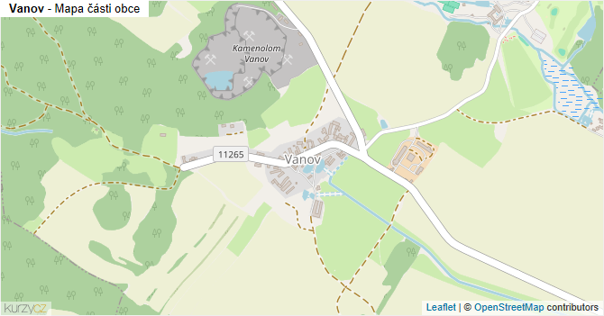 Vanov - mapa části obce