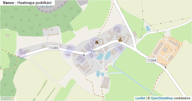 Vanov - mapa podnikání