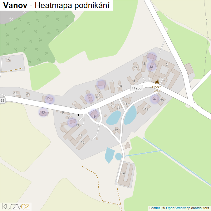 Mapa Vanov - Firmy v části obce.