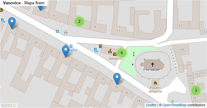 Vanovice - mapa firem