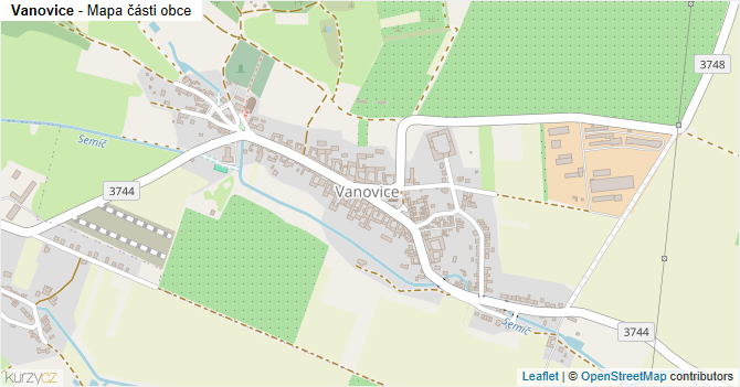 Vanovice - mapa části obce