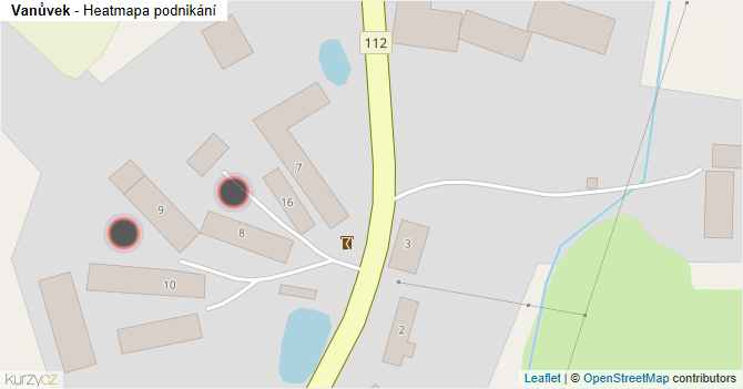 Vanůvek - mapa podnikání