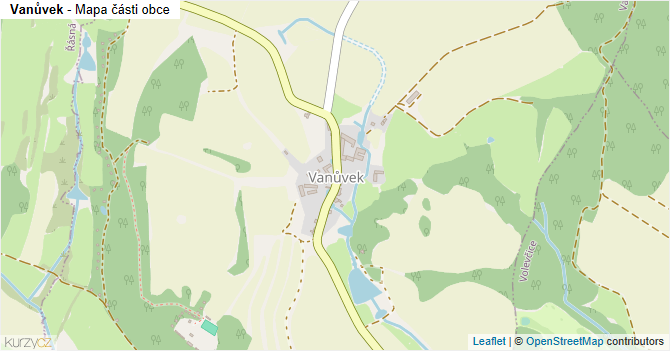 Vanůvek - mapa části obce