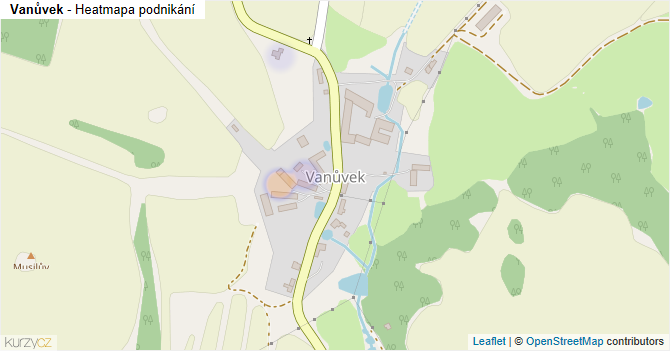 Vanůvek - mapa podnikání