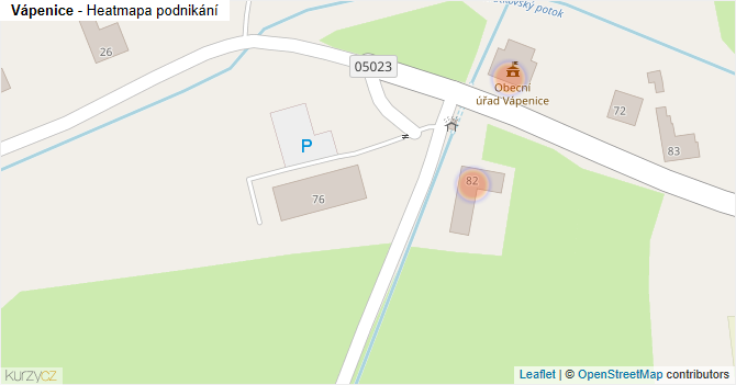 Vápenice - mapa podnikání