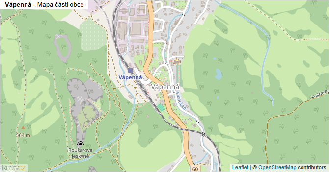Vápenná - mapa části obce