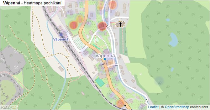 Vápenná - mapa podnikání