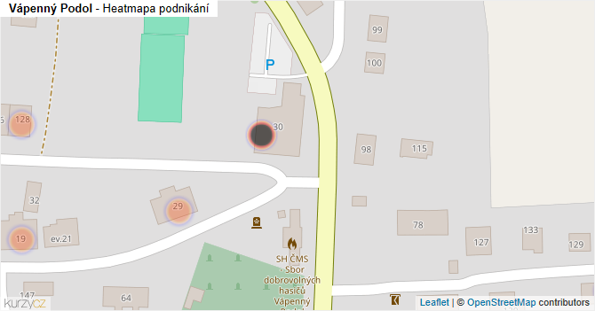 Vápenný Podol - mapa podnikání