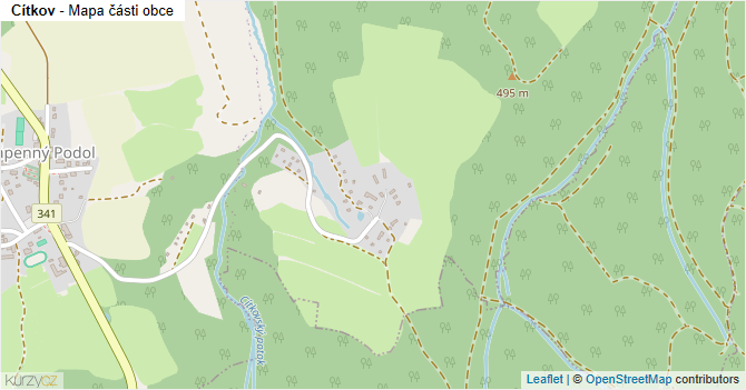 Cítkov - mapa části obce