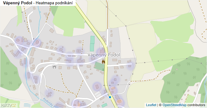 Vápenný Podol - mapa podnikání