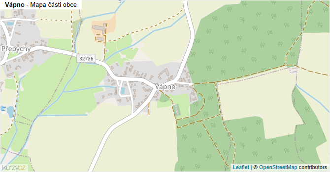 Vápno - mapa části obce