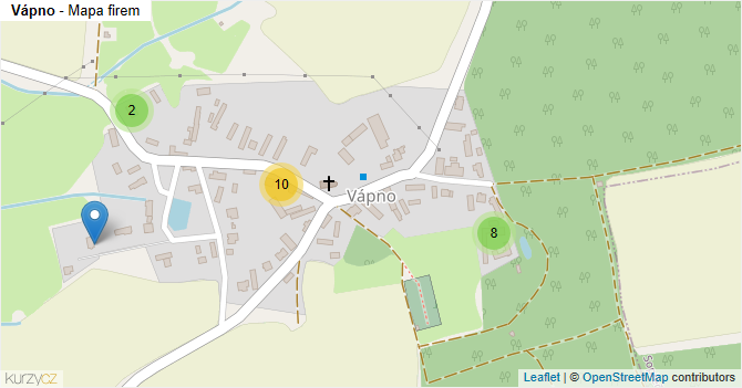 Vápno - mapa firem
