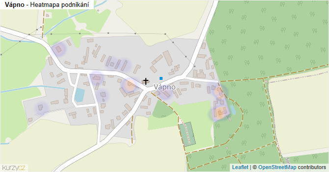 Vápno - mapa podnikání