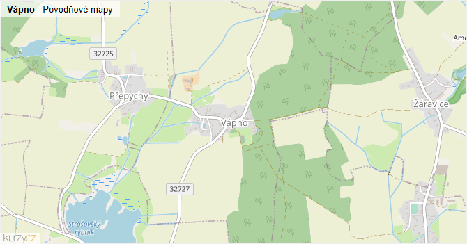 Vápno - záplavové mapy stoleté vody