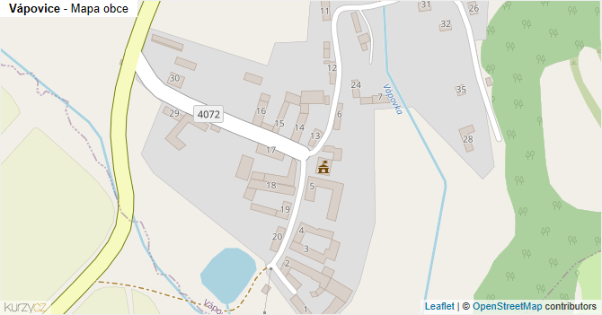 Vápovice - mapa obce
