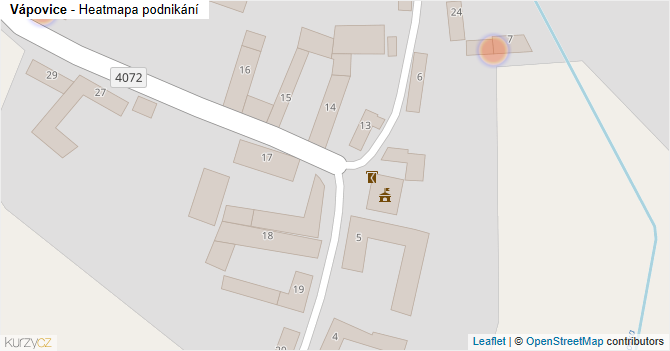 Vápovice - mapa podnikání