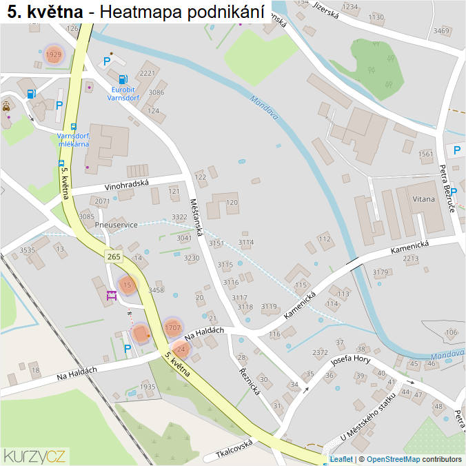 Mapa 5. května - Firmy v ulici.
