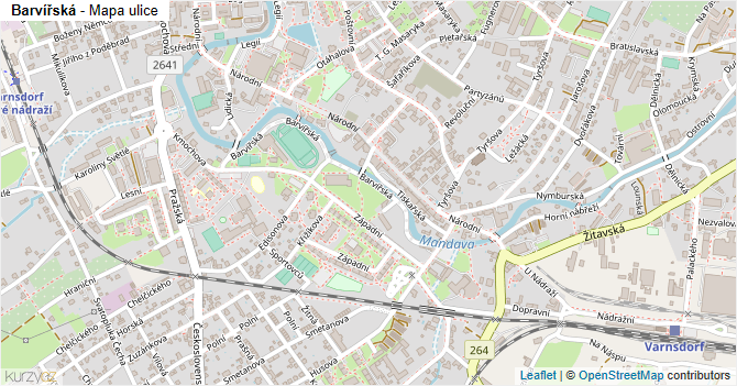 Barvířská - mapa ulice