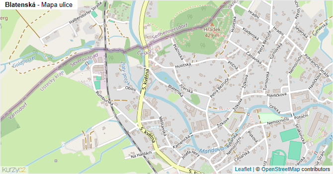 Blatenská - mapa ulice